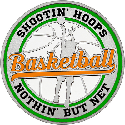 Orange "Basketball" with Green Outer Circular Borders